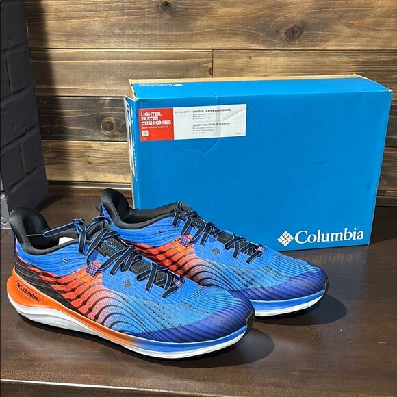 NIB NEW Columbia Escape Ascent Bright Indigo Autumn Orange Size 15 Running Shoes - Picture 1 of 9